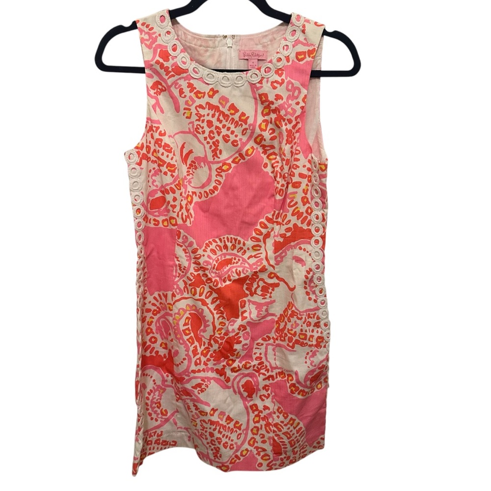 Lilly Pulitzer Pink and white Sleeveless Dress preowned size 4